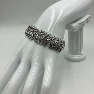 Vintage Trifari Filigree Signed Bracelet Silvertone Elegant Statement Piece